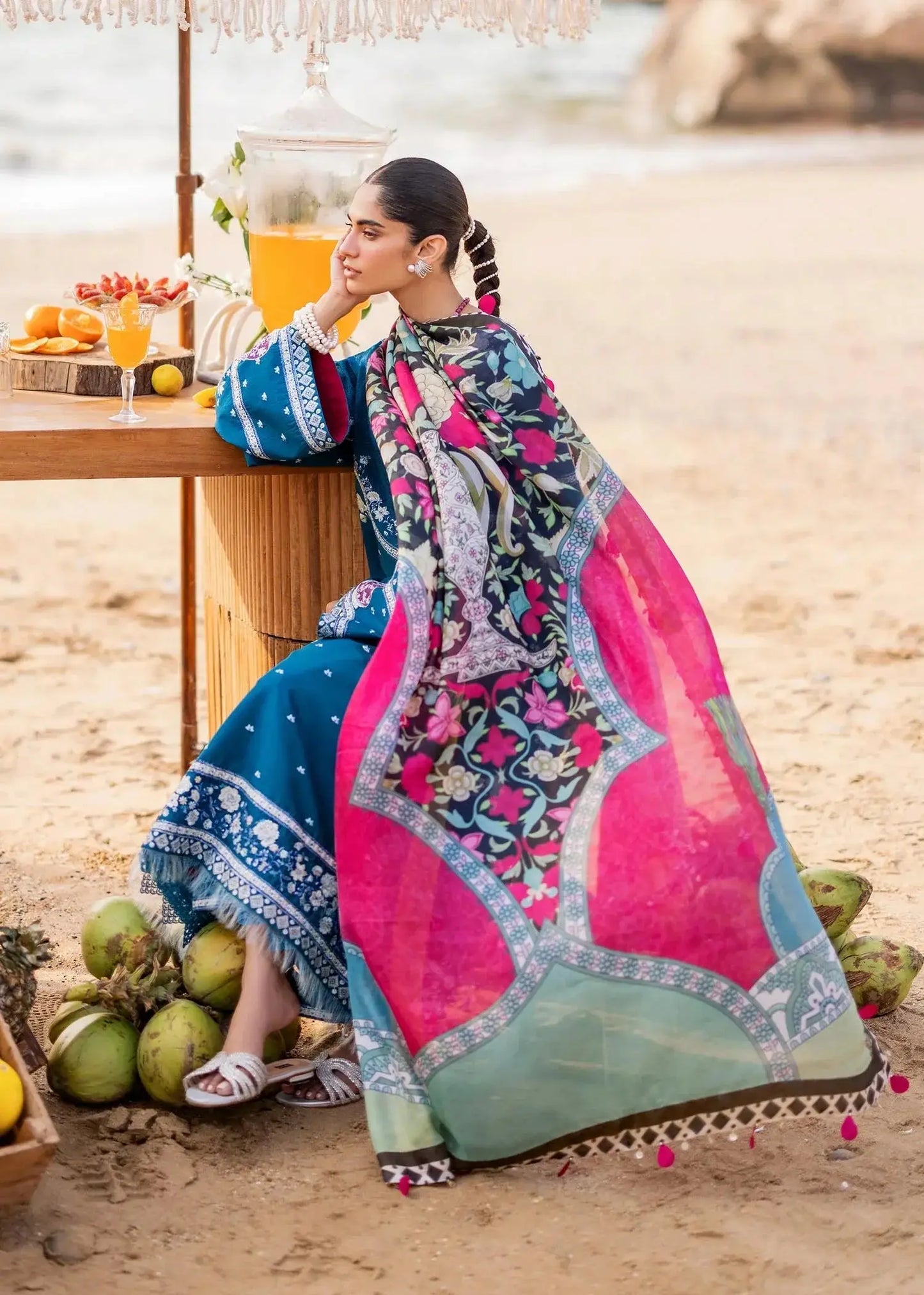 Sadaf Fawad Khan | Siraa Luxury Lawn 24| Eira (B) - Pakistani Designer Dress - by Sadaf Fawad Khan | Type: Luxury - 100% Original at Saira Sultan