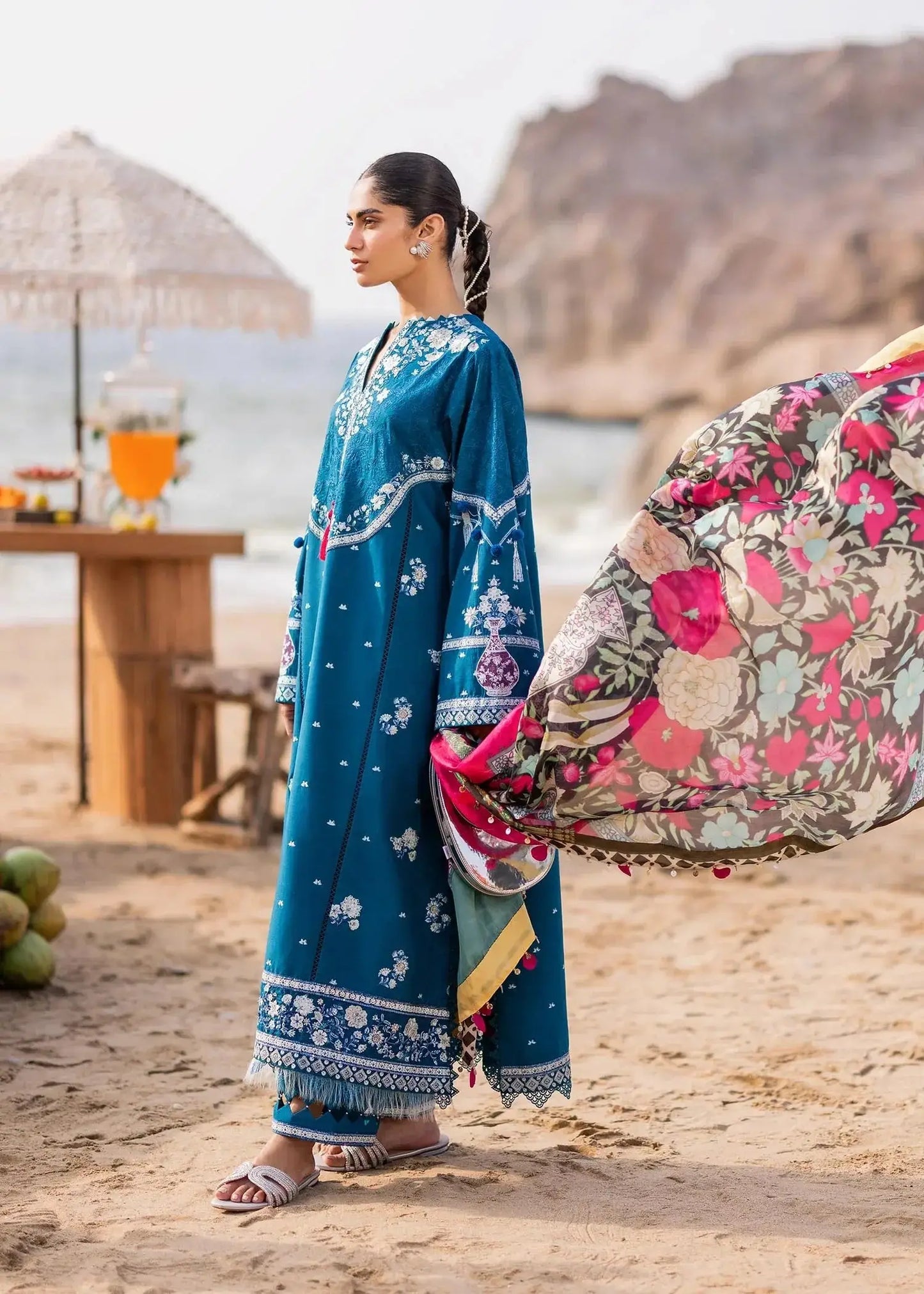 Sadaf Fawad Khan | Siraa Luxury Lawn 24| Eira (B) - Pakistani Designer Dress - by Sadaf Fawad Khan | Type: Luxury - 100% Original at Saira Sultan