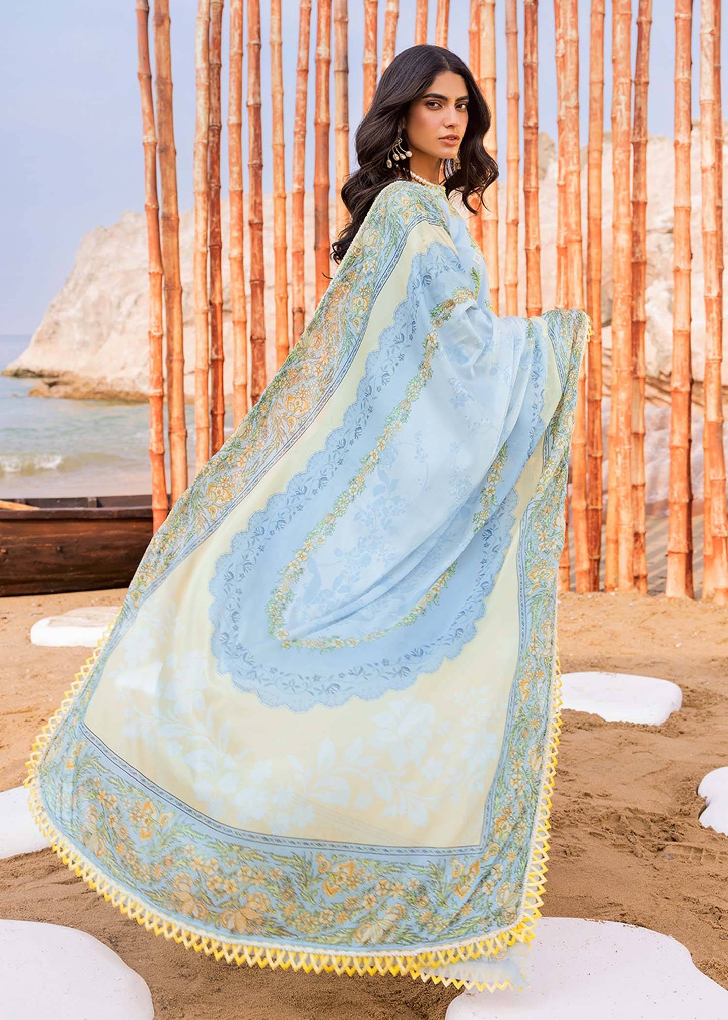 Sadaf Fawad Khan | Siraa Luxury Lawn 24| Amani (B) - Pakistani Designer Dress - by Sadaf Fawad Khan | Type: Luxury - 100% Original at Saira Sultan