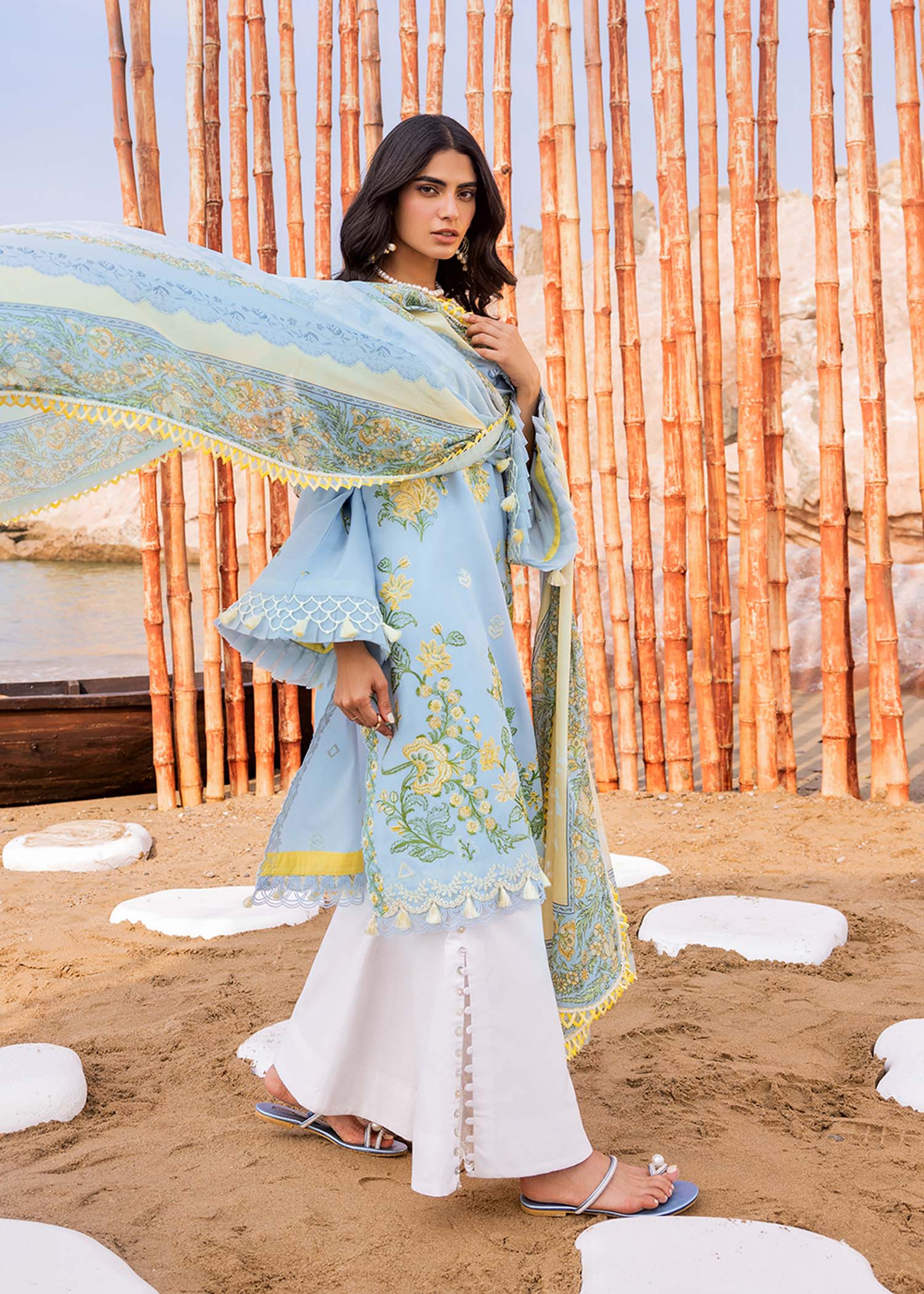Sadaf Fawad Khan | Siraa Luxury Lawn 24| Amani (B) - Pakistani Designer Dress - by Sadaf Fawad Khan | Type: Luxury - 100% Original at Saira Sultan