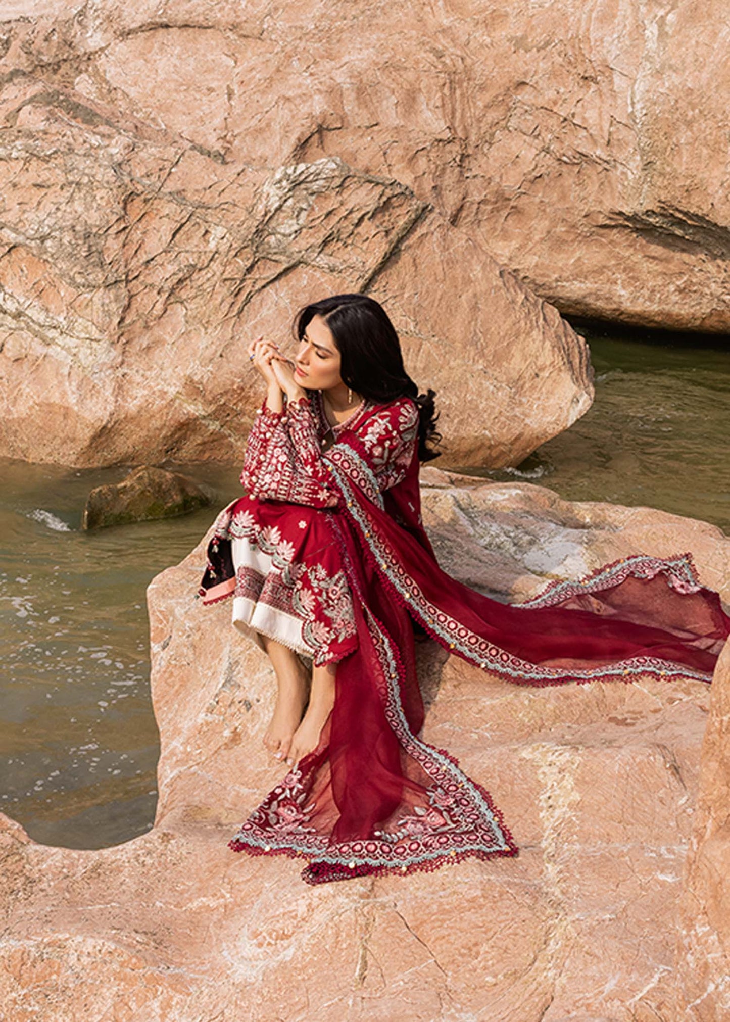 Sadaf Fawad Khan | Siraa Luxury Lawn 24| Calah (A) - Pakistani Designer Dress - by Sadaf Fawad Khan | Type: Luxury - 100% Original at Saira Sultan