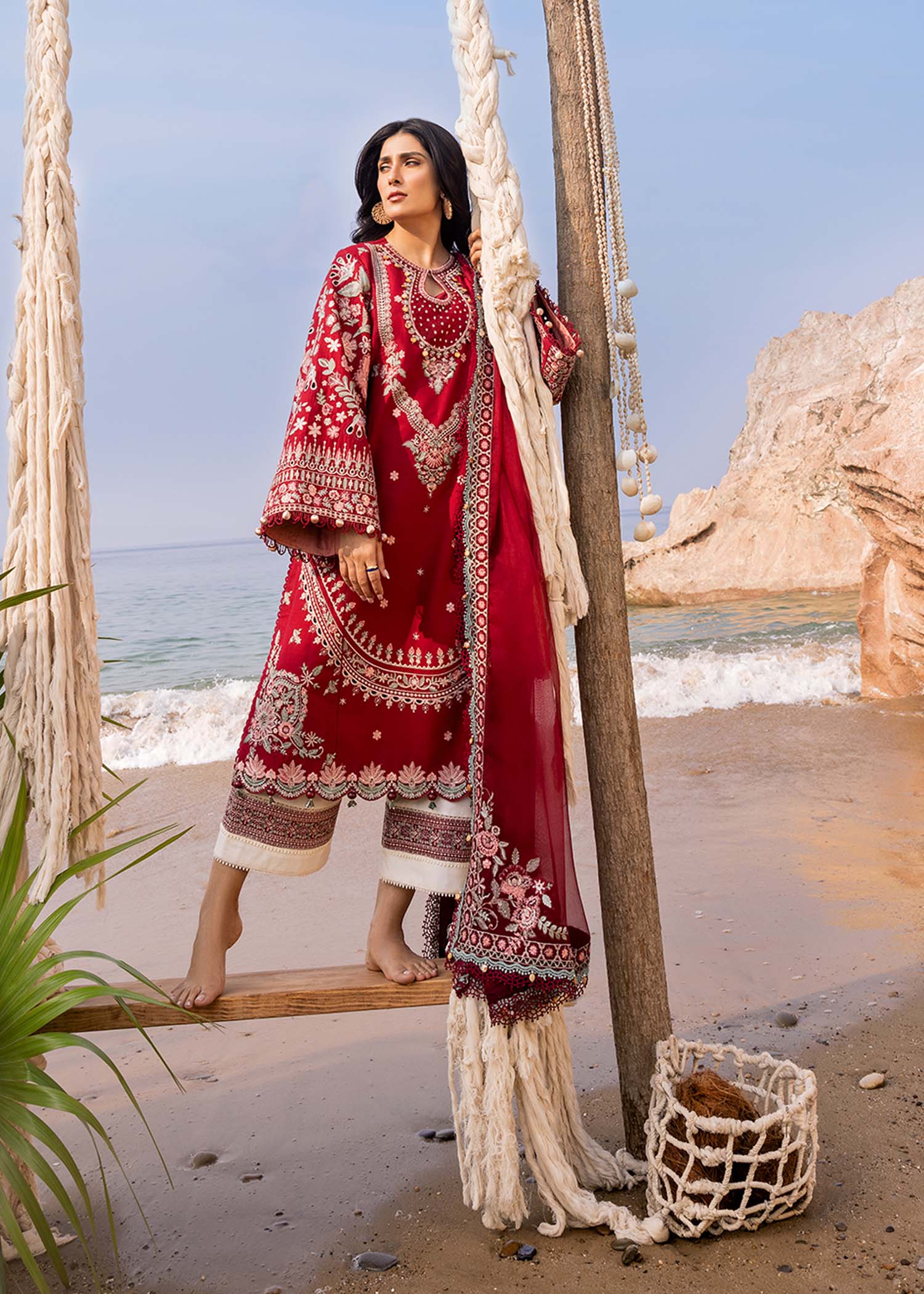 Sadaf Fawad Khan | Siraa Luxury Lawn 24| Calah (A) - Pakistani Designer Dress - by Sadaf Fawad Khan | Type: Luxury - 100% Original at Saira Sultan