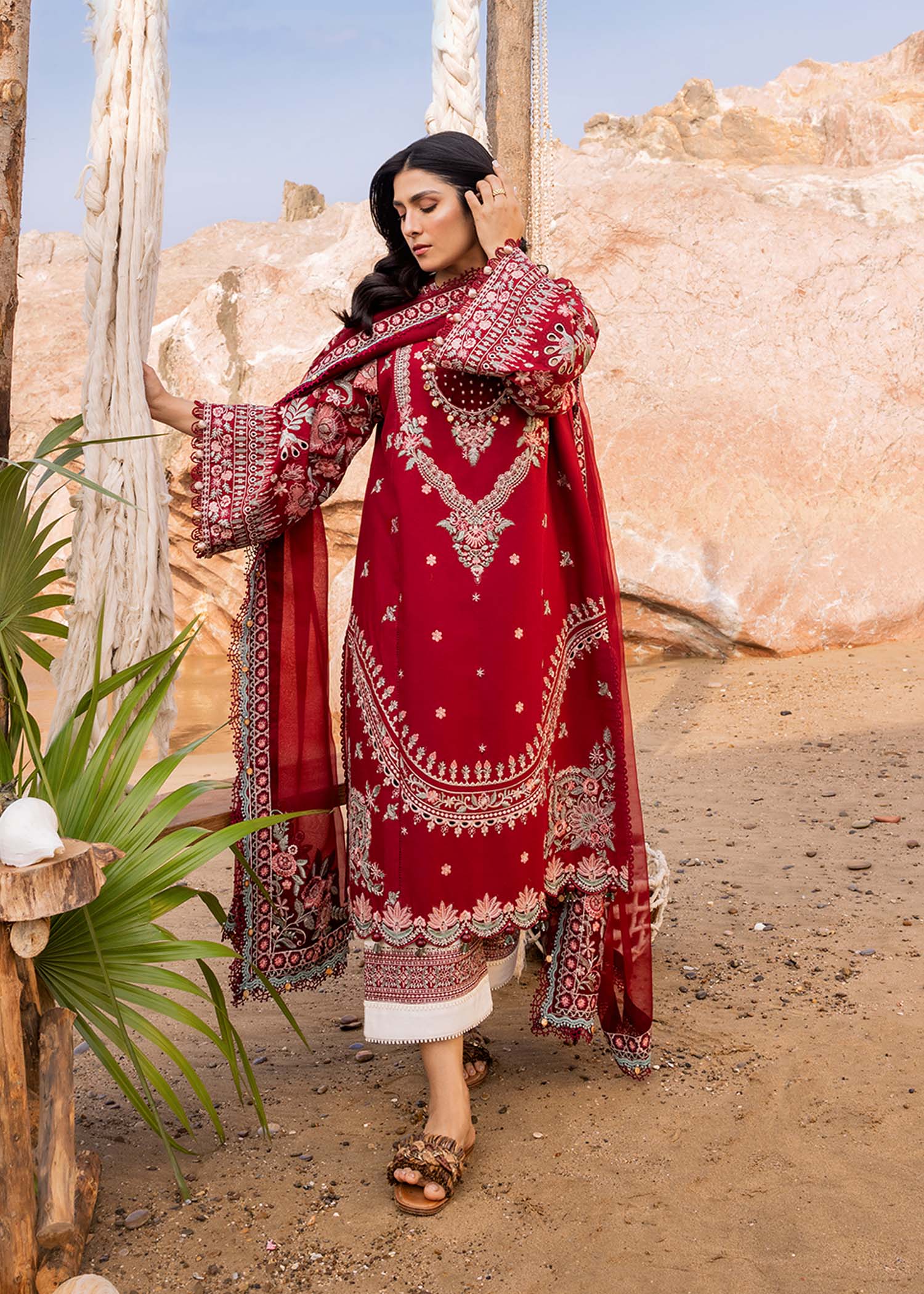 Sadaf Fawad Khan | Siraa Luxury Lawn 24| Calah (A) - Pakistani Designer Dress - by Sadaf Fawad Khan | Type: Luxury - 100% Original at Saira Sultan