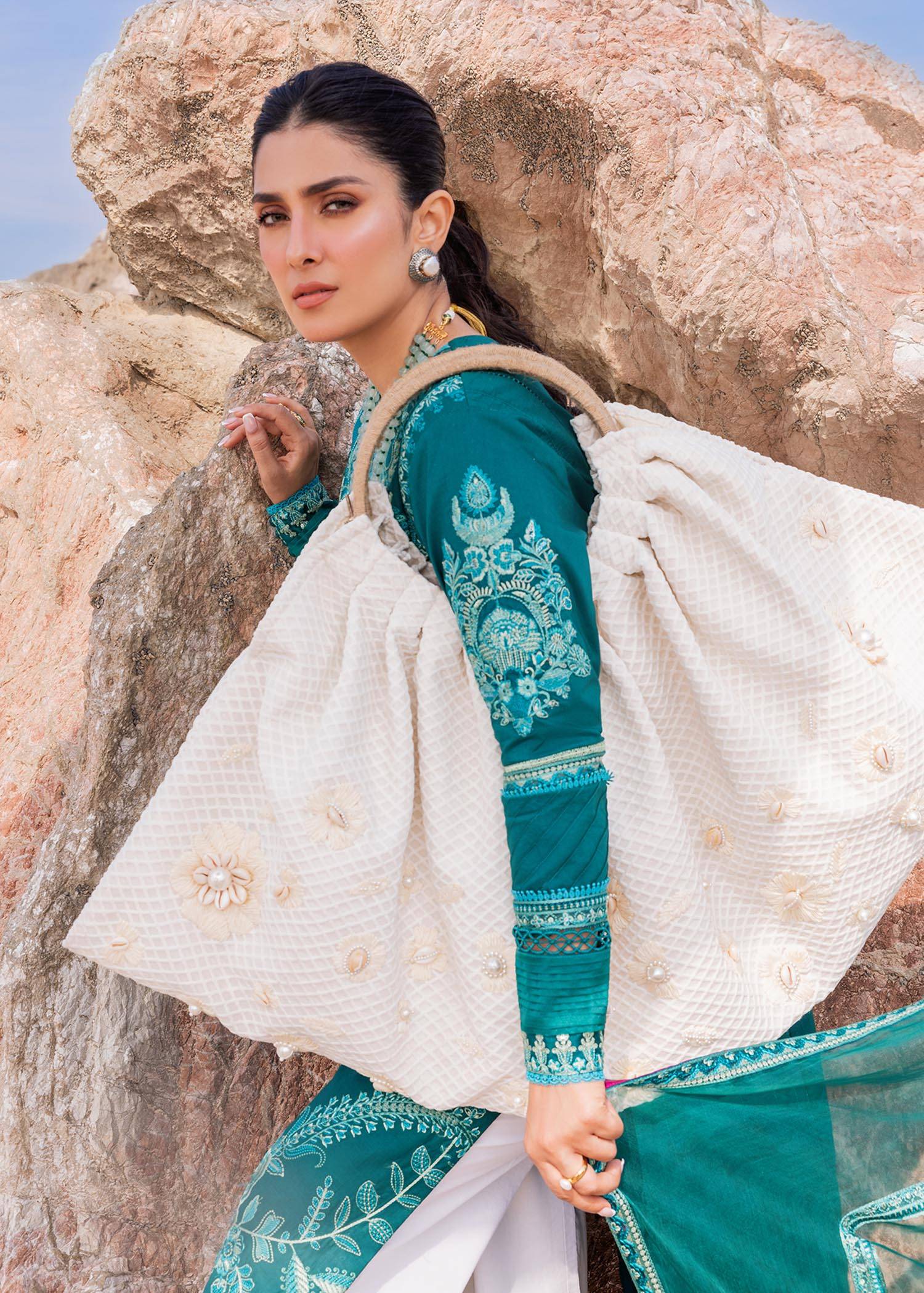 Sadaf Fawad Khan | Siraa Luxury Lawn 24| Elaheh (A) - Pakistani Designer Dress - by Sadaf Fawad Khan | Type: Luxury - 100% Original at Saira Sultan