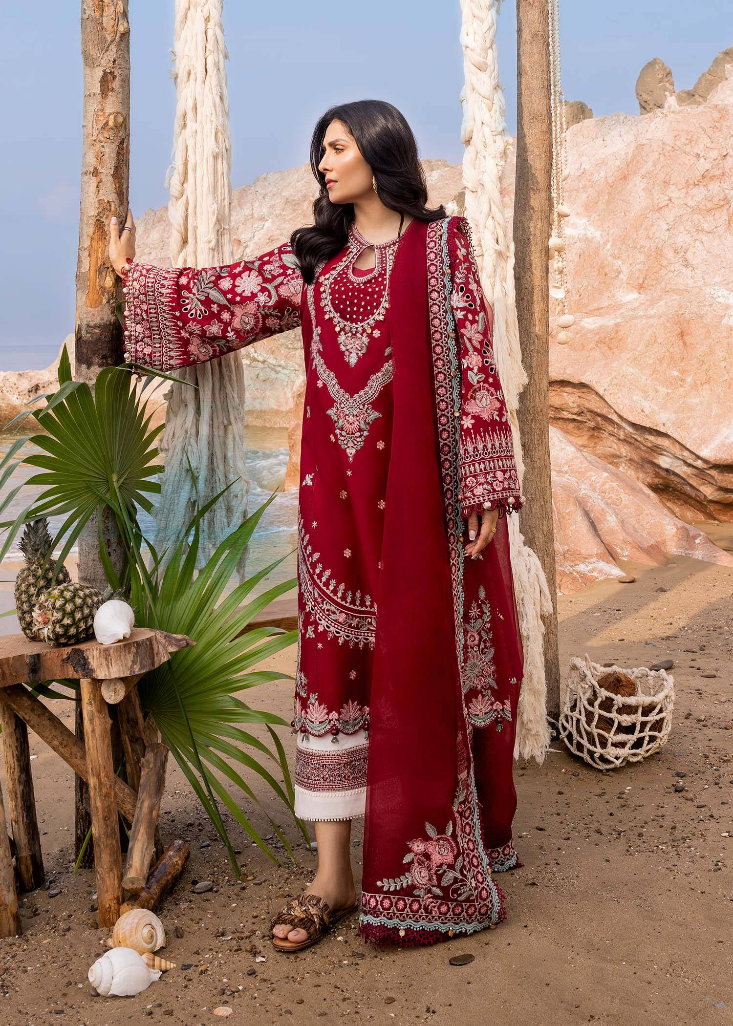 Sadaf Fawad Khan | Siraa Luxury Lawn 24| Calah (A) - Pakistani Designer Dress - by Sadaf Fawad Khan | Type: Luxury - 100% Original at Saira Sultan