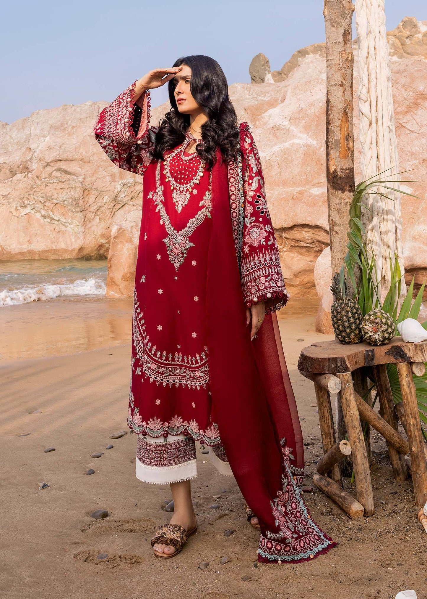 Sadaf Fawad Khan | Siraa Luxury Lawn 24| Calah (A) - Pakistani Designer Dress - by Sadaf Fawad Khan | Type: Luxury - 100% Original at Saira Sultan