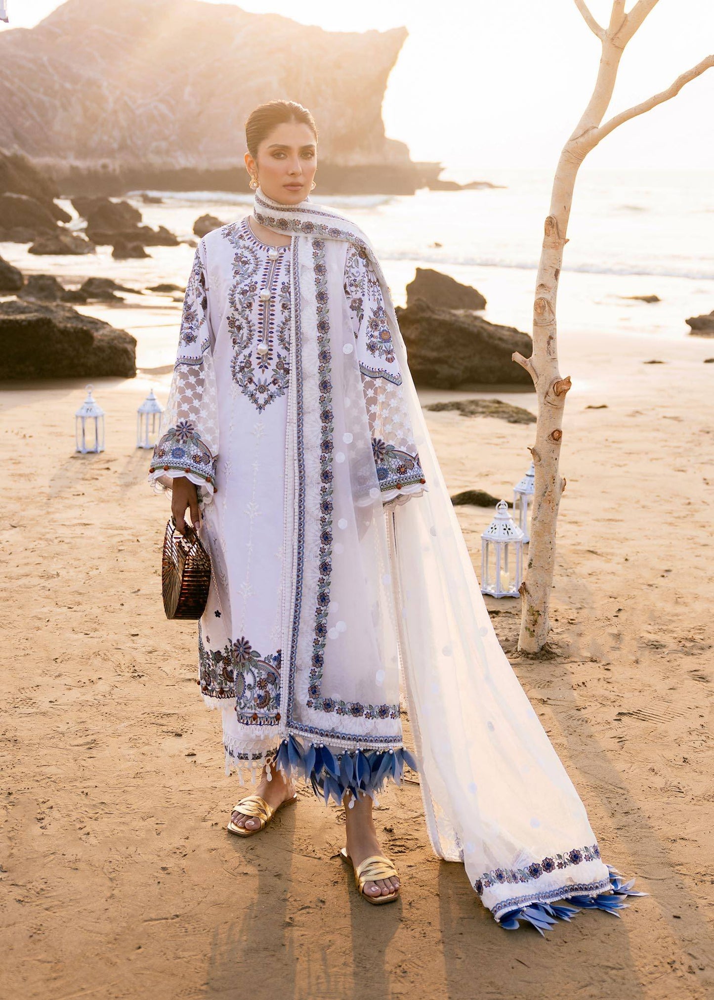 Sadaf Fawad Khan | Siraa Luxury Lawn 24| Amira (A) - Pakistani Designer Dress - by Sadaf Fawad Khan | Type: Luxury - 100% Original at Saira Sultan
