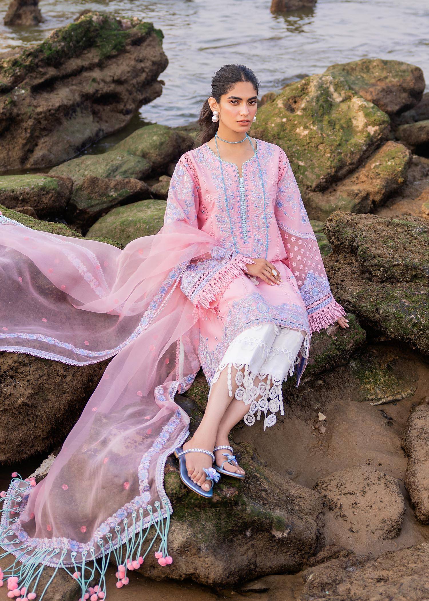 Sadaf Fawad Khan | Siraa Luxury Lawn 24| Amira (B) - Pakistani Designer Dress - by Sadaf Fawad Khan | Type: Luxury - 100% Original at Saira Sultan