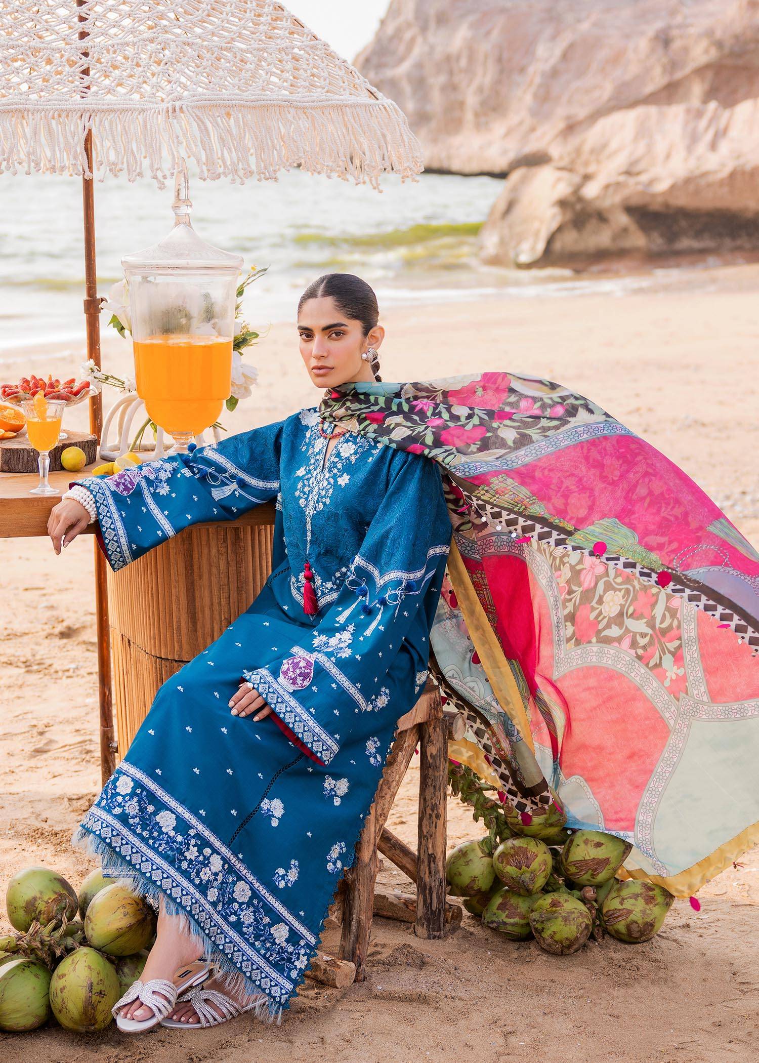 Sadaf Fawad Khan | Siraa Luxury Lawn 24| Eira (B) - Pakistani Designer Dress - by Sadaf Fawad Khan | Type: Luxury - 100% Original at Saira Sultan