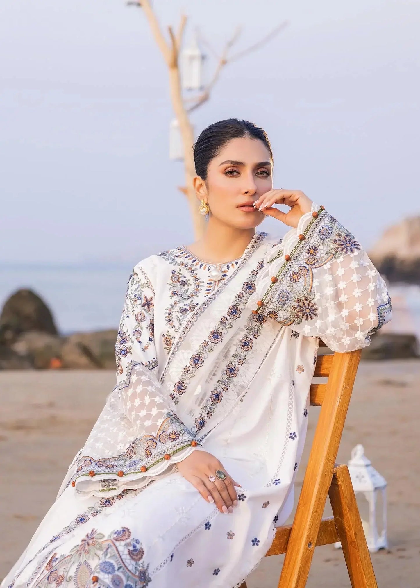 Sadaf Fawad Khan | Siraa Luxury Lawn 24| Amira (A) - Pakistani Designer Dress - by Sadaf Fawad Khan | Type: Luxury - 100% Original at Saira Sultan