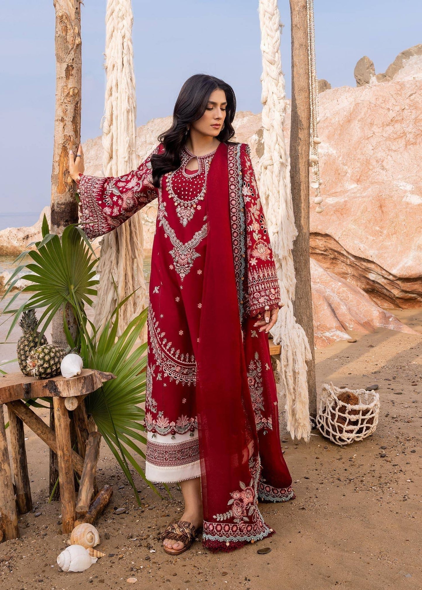 Sadaf Fawad Khan | Siraa Luxury Lawn 24| Calah (A) - Pakistani Designer Dress - by Sadaf Fawad Khan | Type: Luxury - 100% Original at Saira Sultan