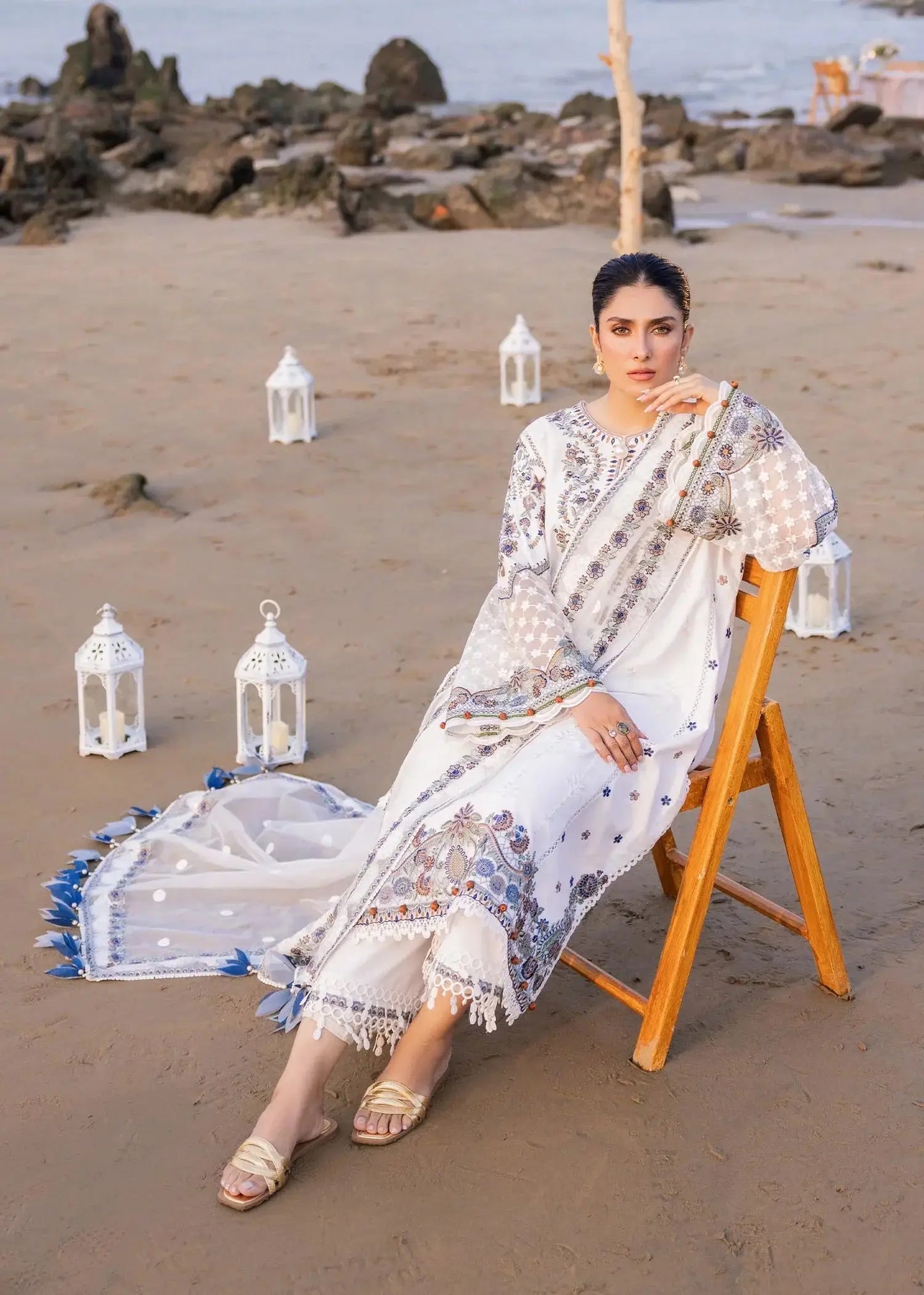Sadaf Fawad Khan | Siraa Luxury Lawn 24| Amira (A) - Pakistani Designer Dress - by Sadaf Fawad Khan | Type: Luxury - 100% Original at Saira Sultan