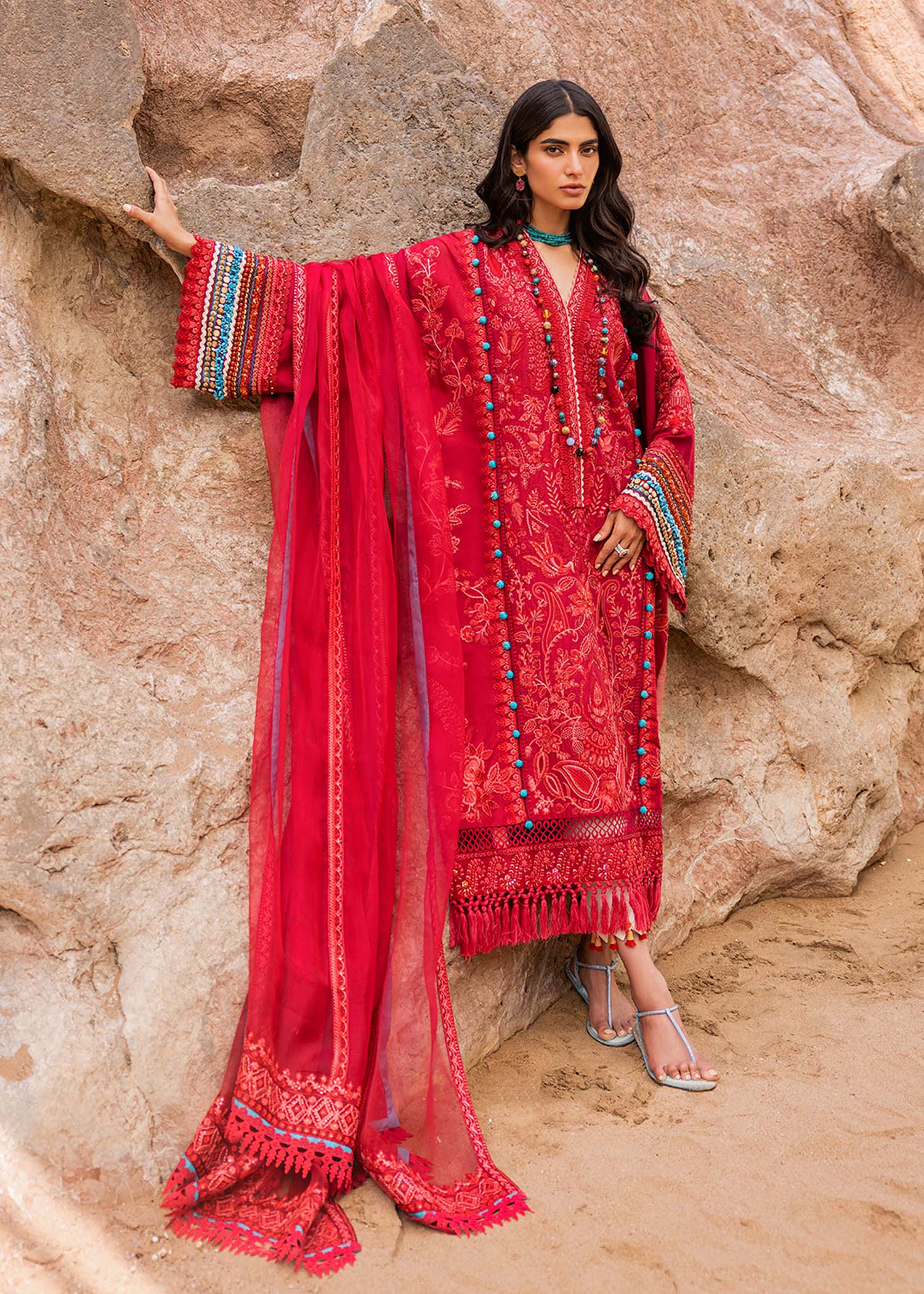 Sadaf Fawad Khan | Siraa Luxury Lawn 24| Elaheh (B) - Pakistani Designer Dress - by Sadaf Fawad Khan | Type: Luxury - 100% Original at Saira Sultan