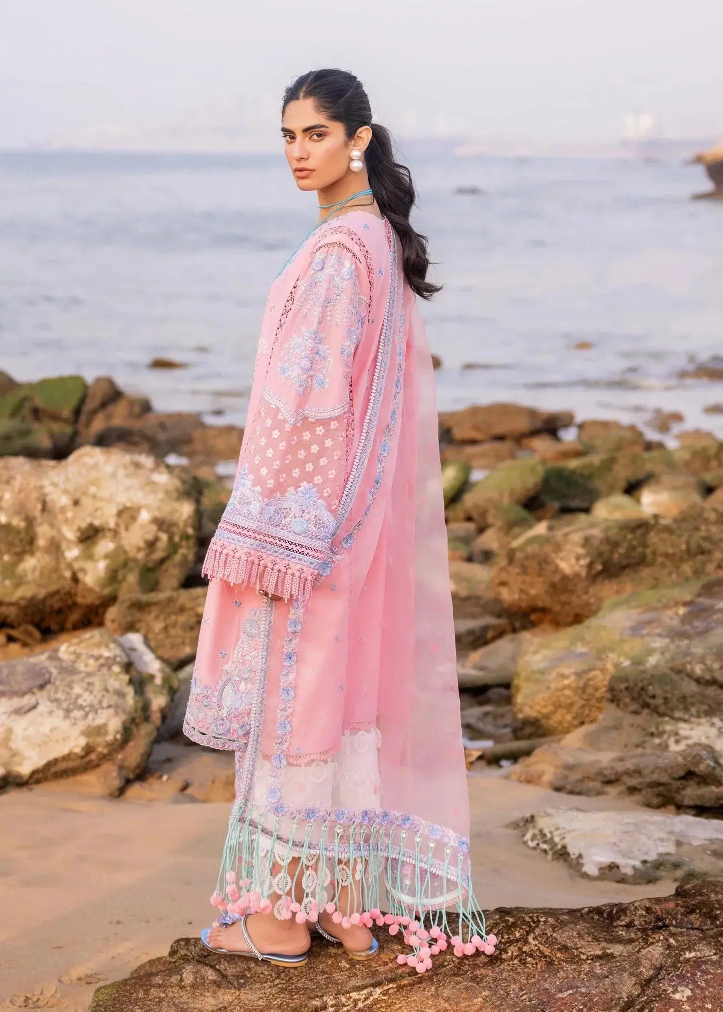 Sadaf Fawad Khan | Siraa Luxury Lawn 24| Amira (B) - Pakistani Designer Dress - by Sadaf Fawad Khan | Type: Luxury - 100% Original at Saira Sultan
