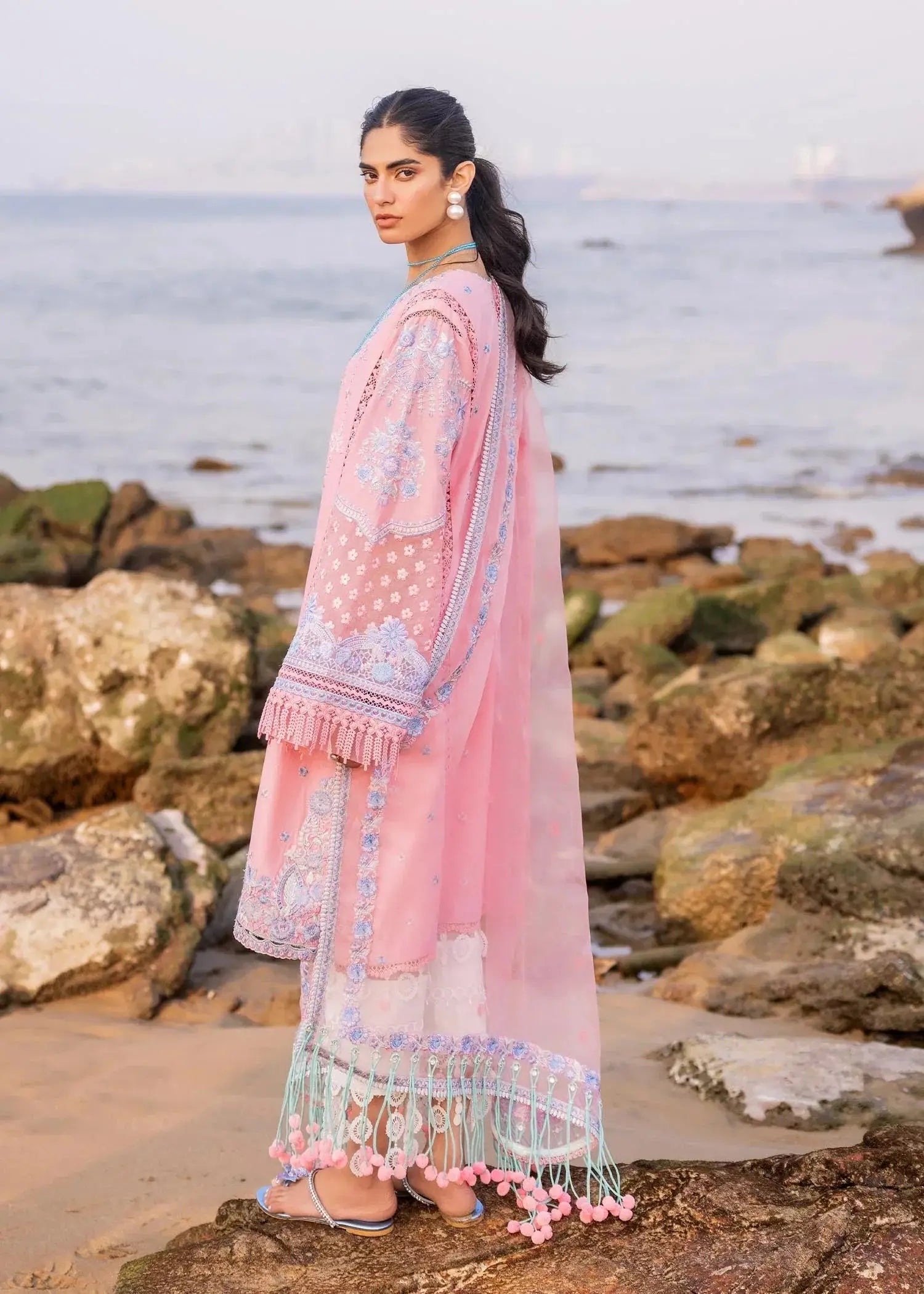 Sadaf Fawad Khan | Siraa Luxury Lawn 24| Amira (B) - Pakistani Designer Dress - by Sadaf Fawad Khan | Type: Luxury - 100% Original at Saira Sultan