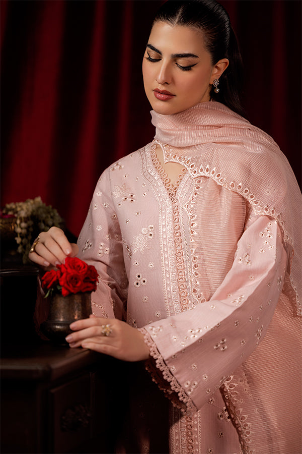 Saffron | Celestial Fall 24 | PETAL MIST L Pink Khaddar