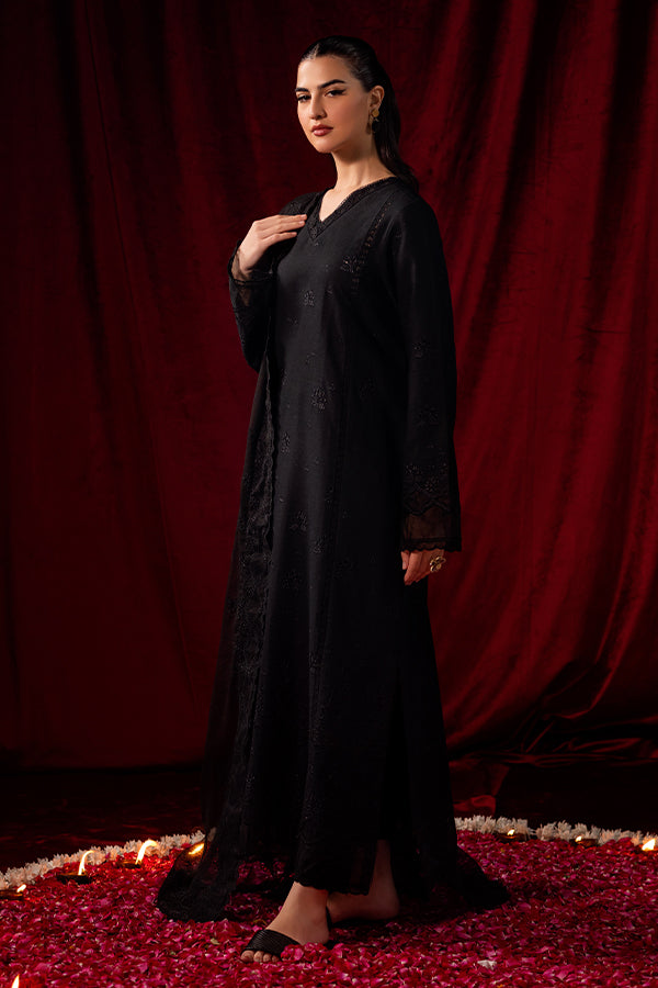 Saffron | Celestial Fall 24 | MIDNIGHT ONYX L Black Khaddar