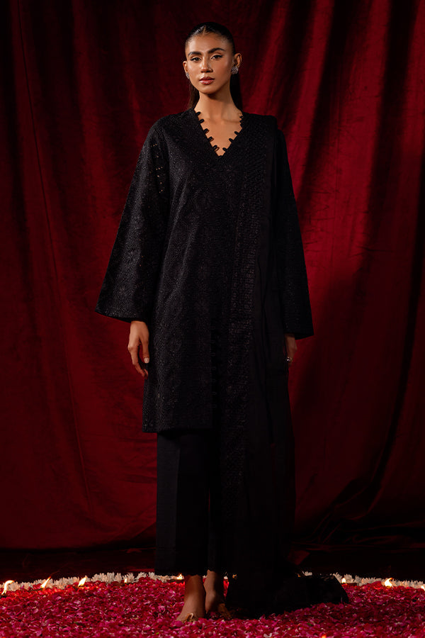 Saffron | Celestial Fall 24 | BLACK DAHLIA XS Black Khaddar