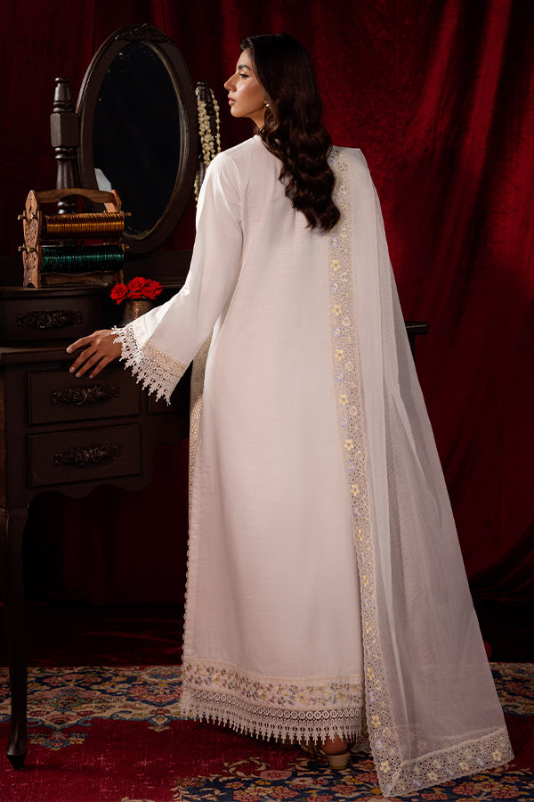 Saffron | Celestial Fall 24 | PEARLESCENT S Off White Khaddar