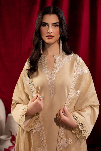 Saffron | Celestial Fall 24 | FROSTED BEIGE M Beige Khaddar