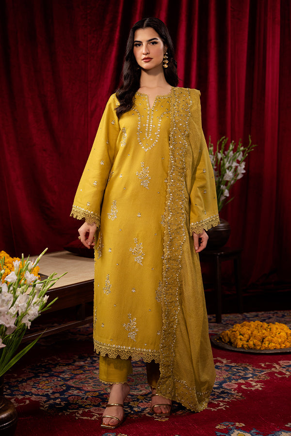 Saffron | Celestial Fall 24 | TUSCAN SUNSET XS Mustard Yellow Khaddar