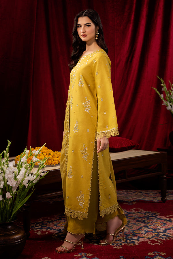 Saffron | Celestial Fall 24 | TUSCAN SUNSET M Mustard Yellow Khaddar
