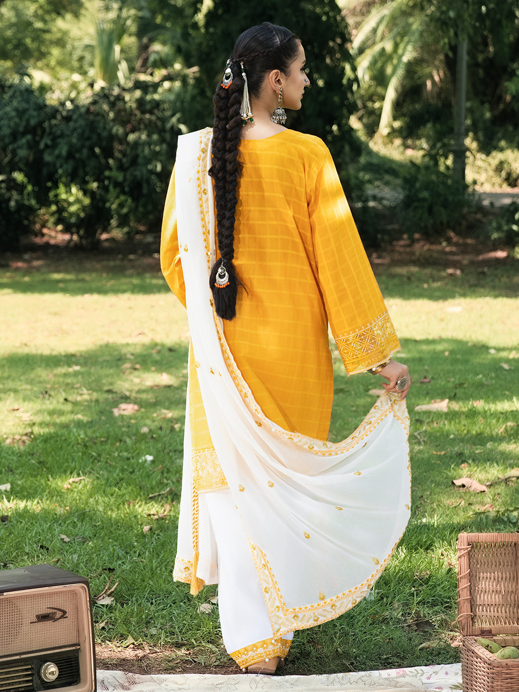Hemstitch | The Garden Lawn | Saffron Petal - Pakistani Designer Dress - by Hemstitch - Type : Ladies Clothes - 100% Original at Saira Sultan