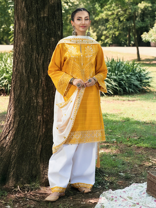 Hemstitch | The Garden Lawn | Saffron Petal - Pakistani Designer Dress - by Hemstitch - Type : Ladies Clothes - 100% Original at Saira Sultan