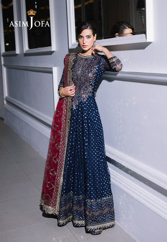 Asim Jofa | Festive Collection 25 | AJFF-05 XS Navy Blue Net