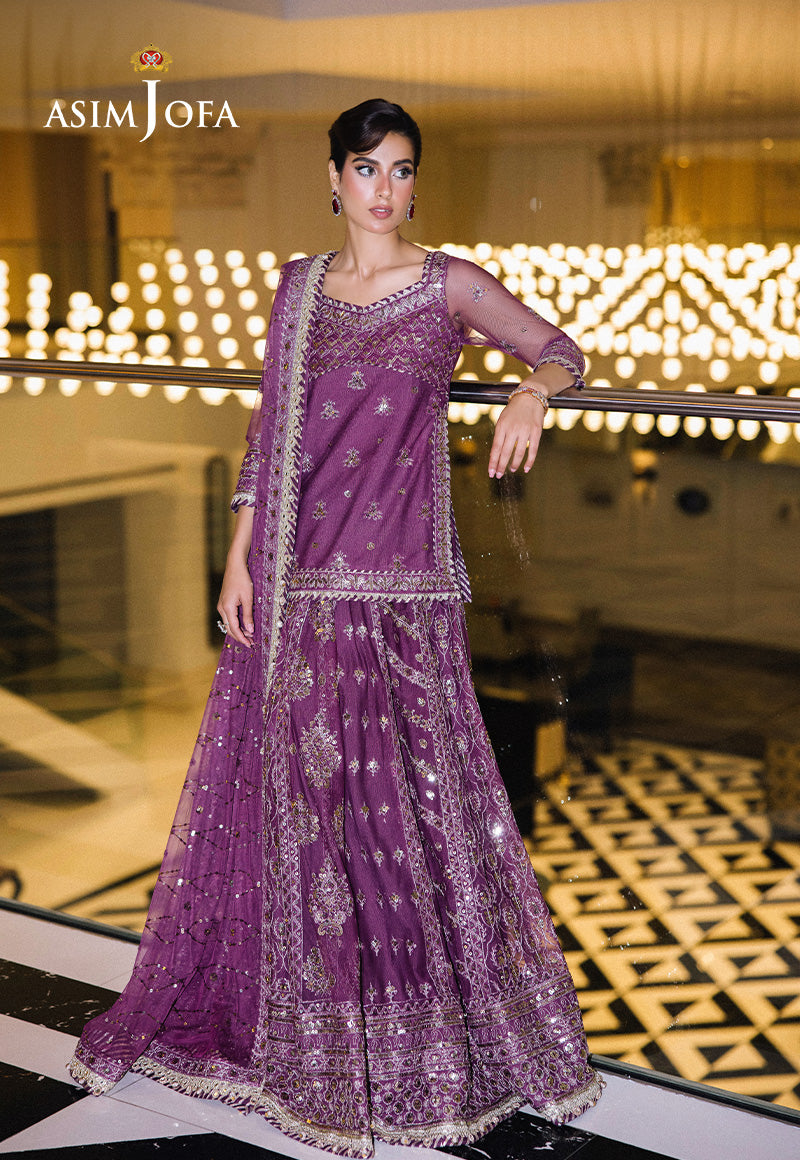 Asim Jofa | Festive Collection 25 | AJFF-01 XS Pinkish Purple Net