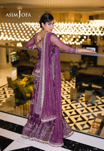 Asim Jofa | Festive Collection 25 | AJFF-01 S Pinkish Purple Net