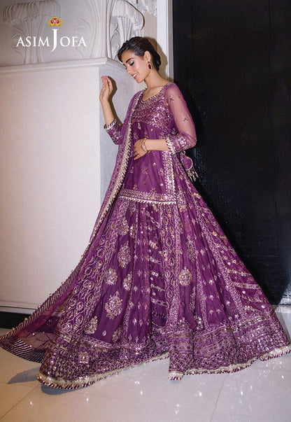 Asim Jofa | Festive Collection 25 | AJFF-01 XL Pinkish Purple Net
