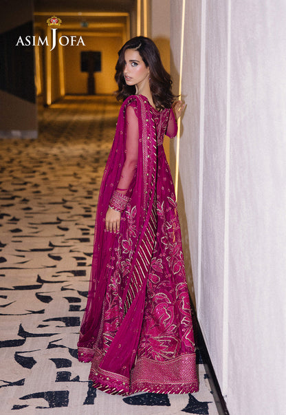 Asim Jofa | Festive Collection 25 | AJFF-10 S Hot Pink Net