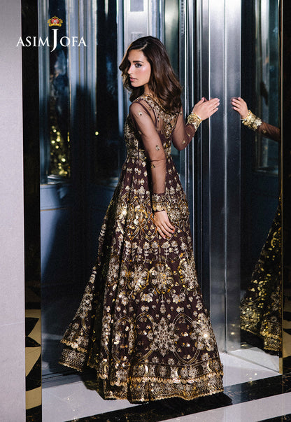 Asim Jofa | Festive Collection 25 | AJFF-07 M Chocolate Brown Net