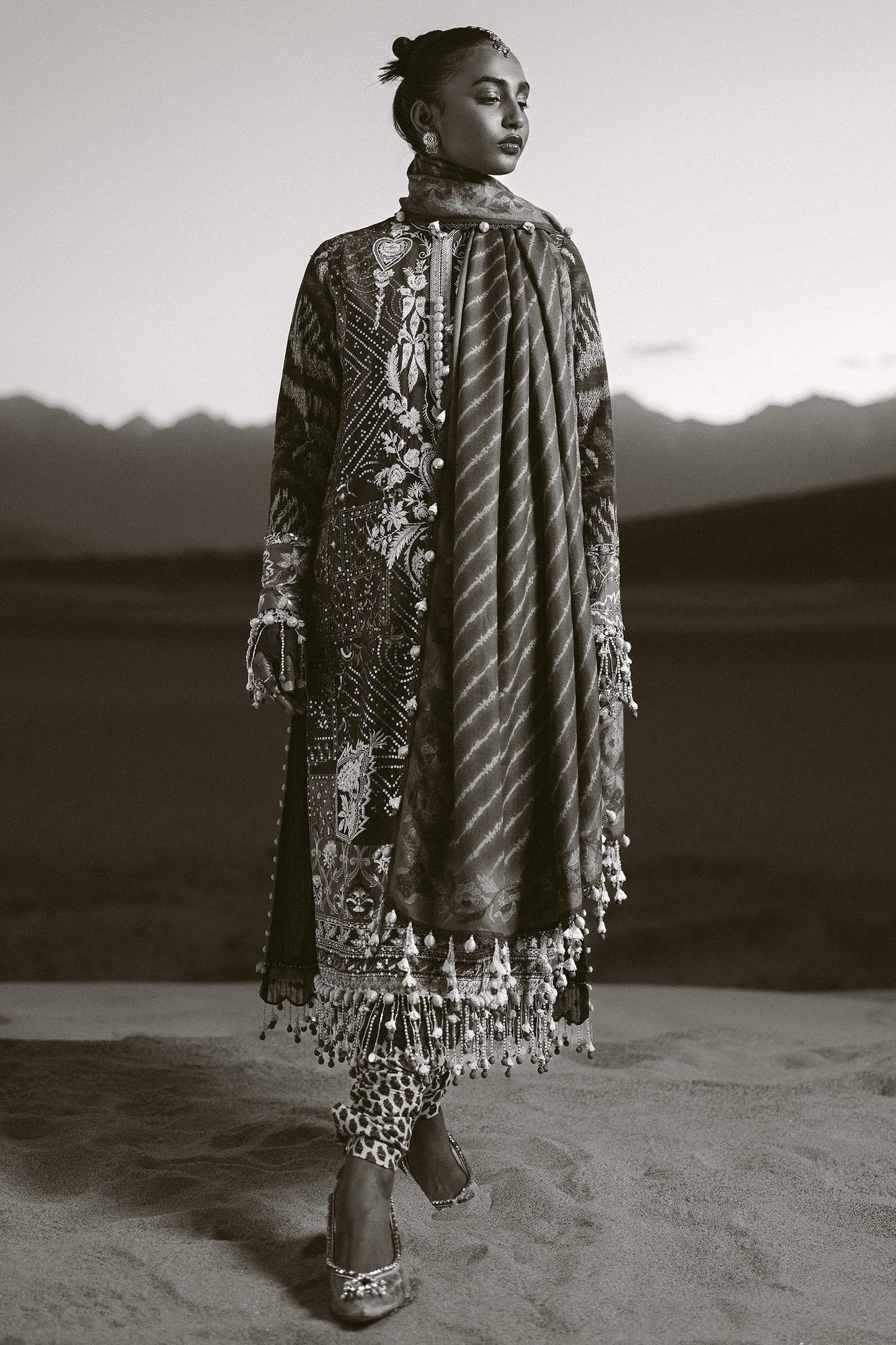 Sana Safinaz | Winter Shawl 24 | S241-007A-3CP - Pakistani Designer Dress - by Sana Safinaz | Type: Ladies Clothes - 100% Original at Saira Sultan