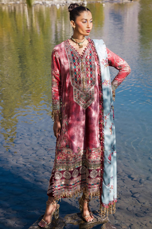 Sana Safinaz | Winter Shawl 24 | Velvet V241-005-3CP - Pakistani Designer Dress - by Sana Safinaz | Type: Ladies Clothes - 100% Original at Saira Sultan