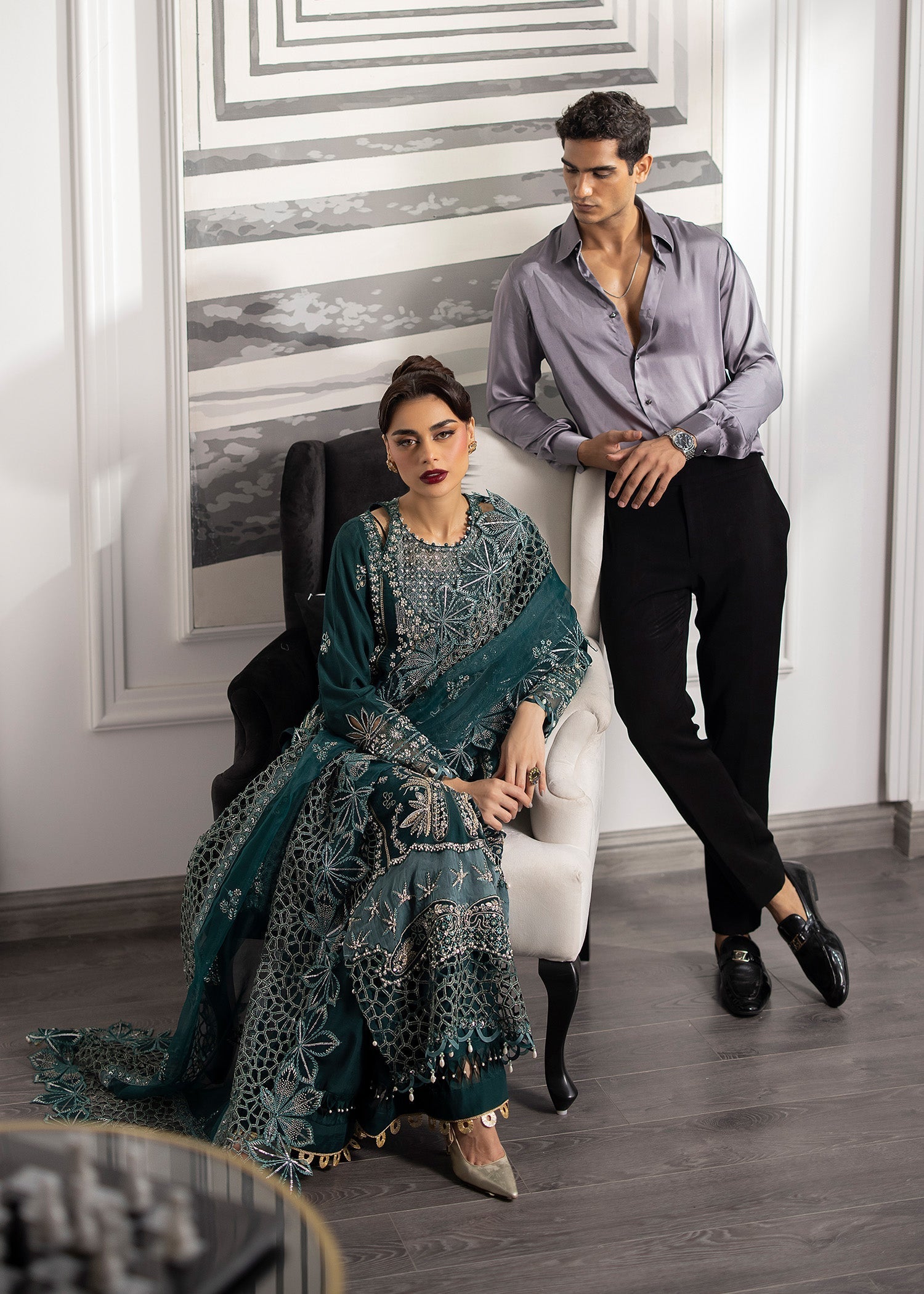 Sardinia | La More 24 | Emerald Night - Pakistani Designer Dress - by Sardinia | Type: Ladies Clothes - 100% Original at Saira Sultan