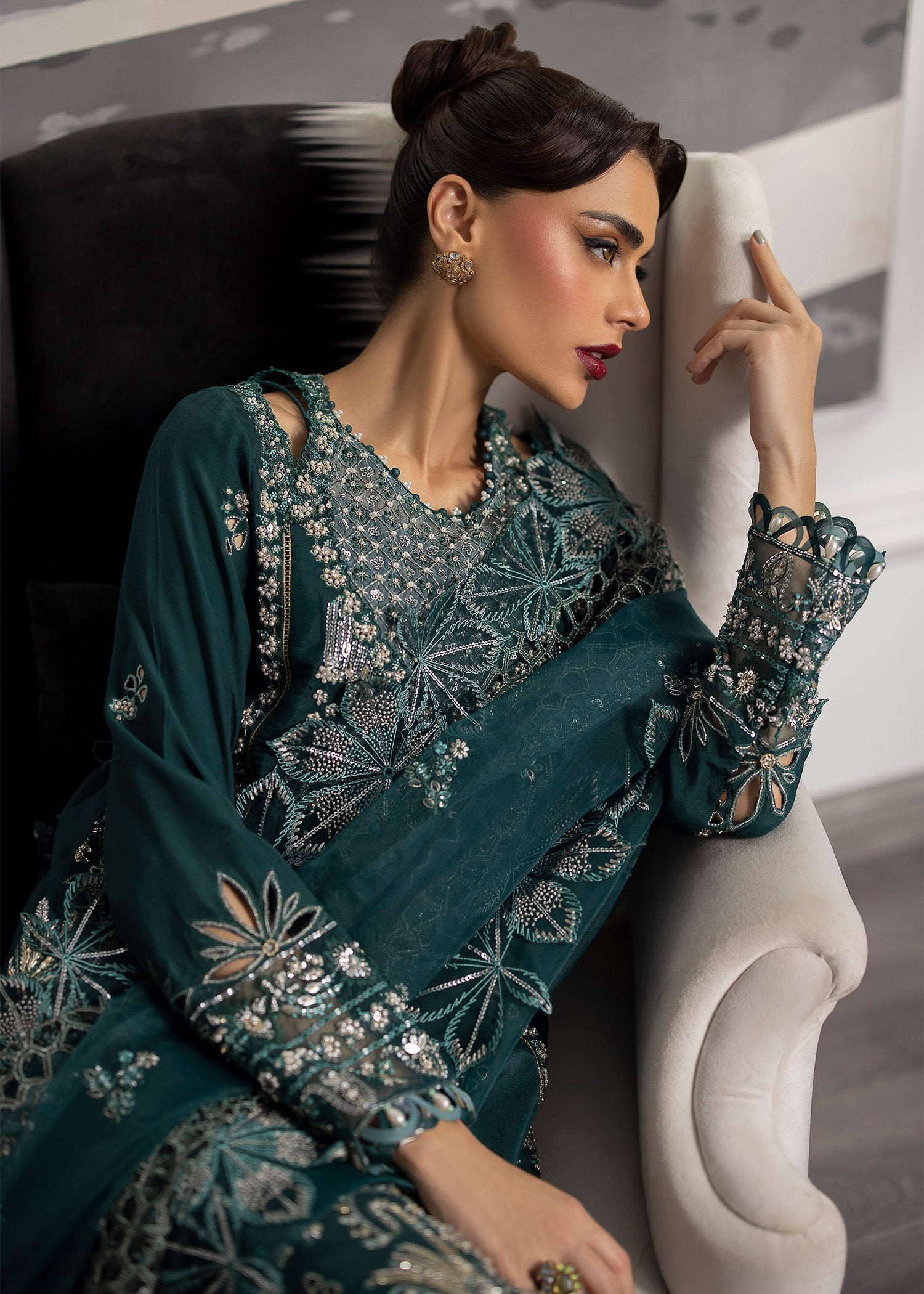 Sardinia | La More 24 | Emerald Night - Pakistani Designer Dress - by Sardinia | Type: Ladies Clothes - 100% Original at Saira Sultan