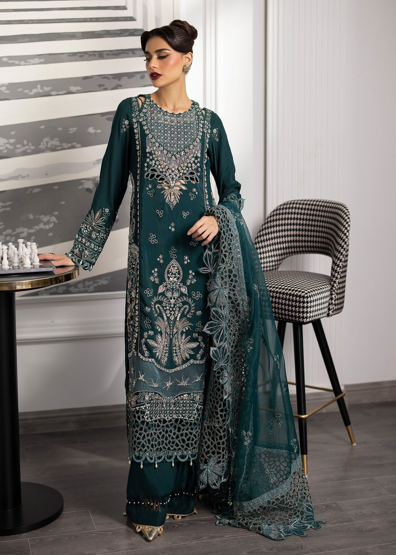 Sardinia | La More 24 | Emerald Night - Pakistani Designer Dress - by Sardinia | Type: Ladies Clothes - 100% Original at Saira Sultan