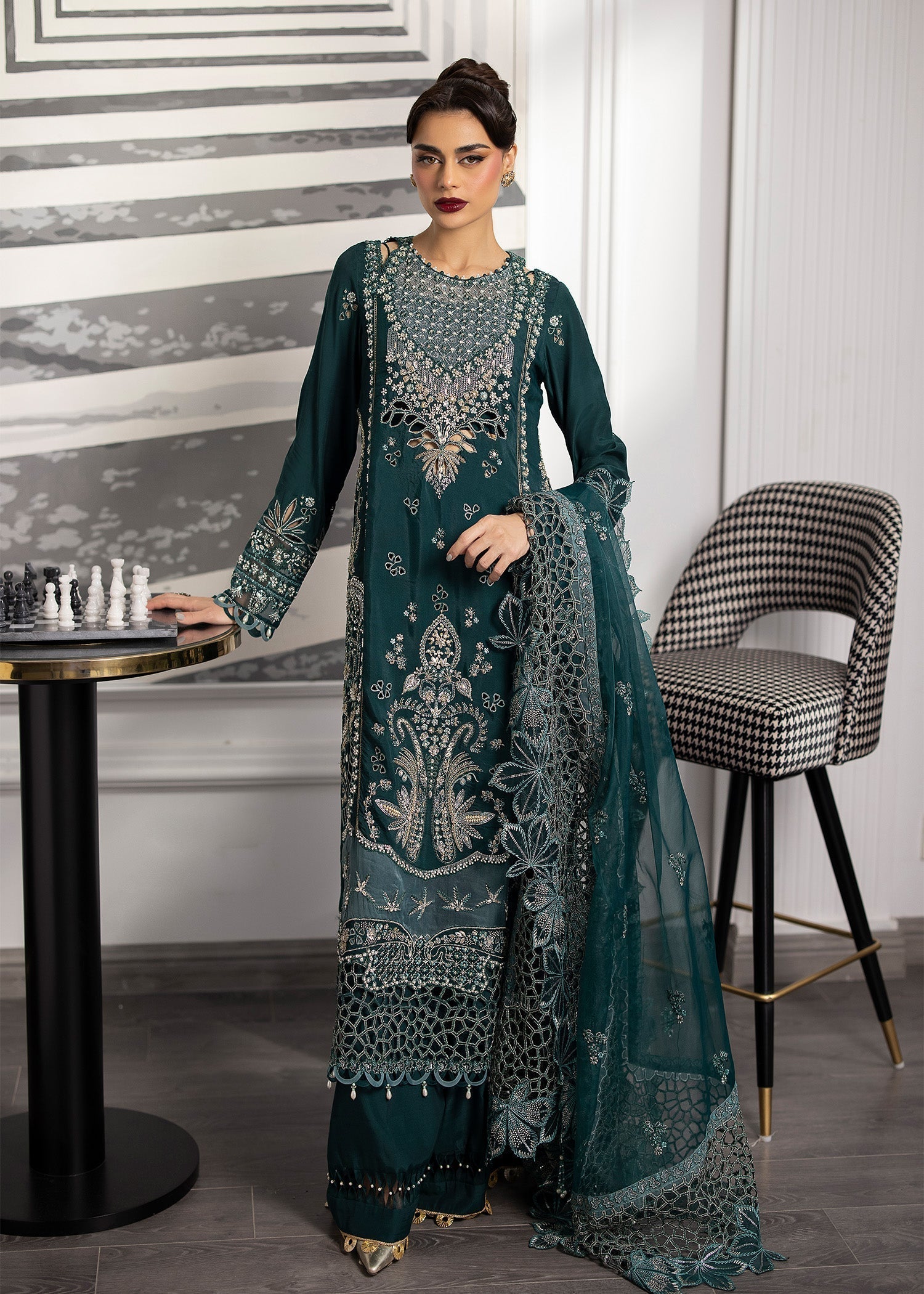 Sardinia | La More 24 | Emerald Night - Pakistani Designer Dress - by Sardinia | Type: Ladies Clothes - 100% Original at Saira Sultan
