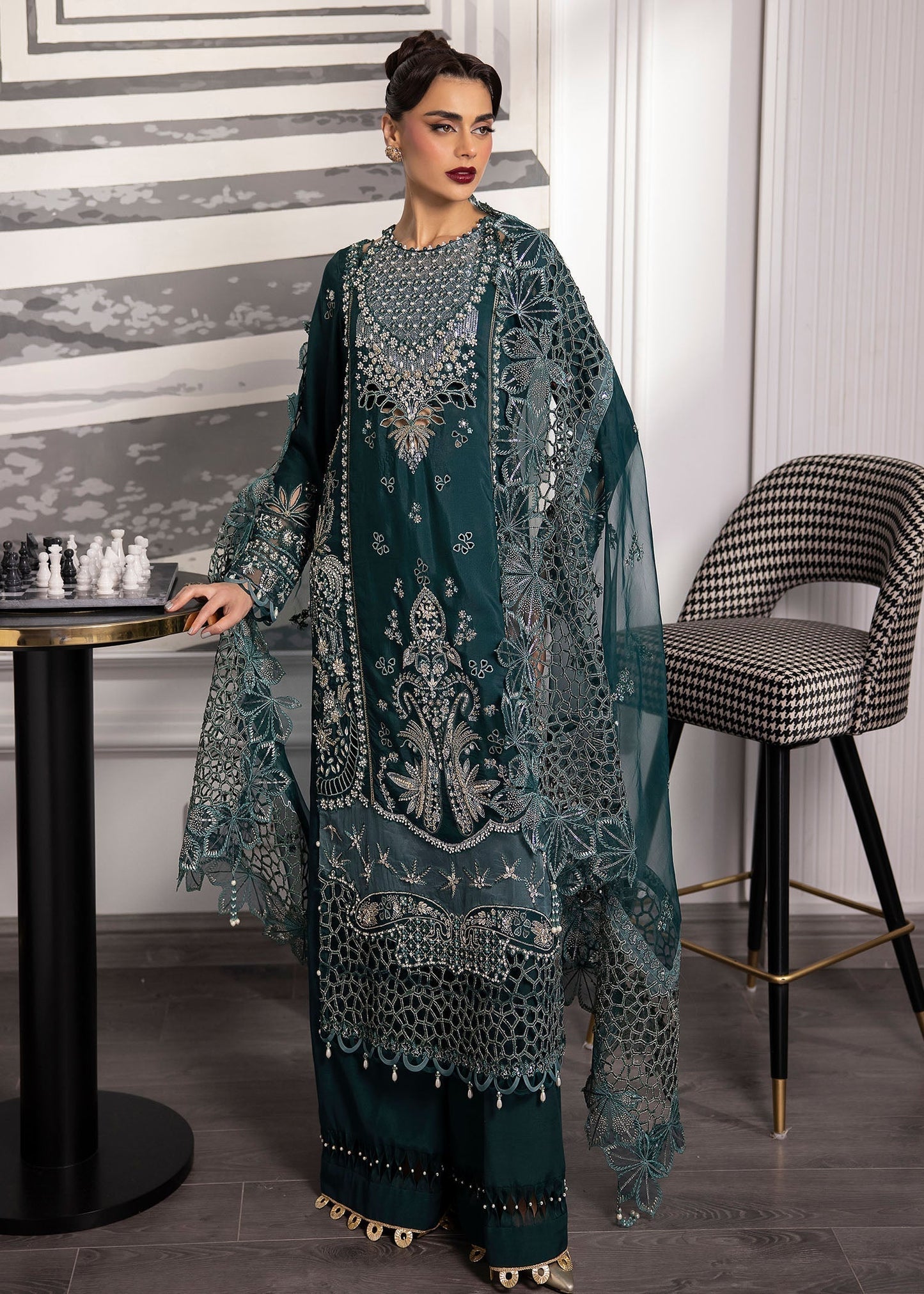 Sardinia | La More 24 | Emerald Night - Pakistani Designer Dress - by Sardinia | Type: Ladies Clothes - 100% Original at Saira Sultan