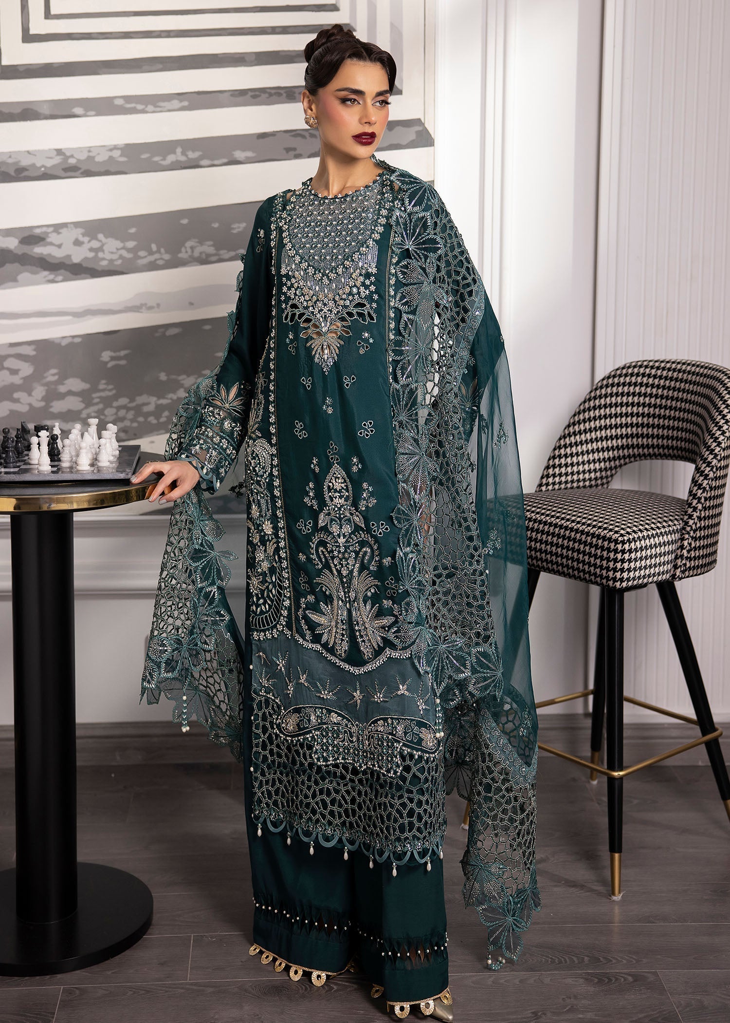 Sardinia | La More 24 | Emerald Night - Pakistani Designer Dress - by Sardinia | Type: Ladies Clothes - 100% Original at Saira Sultan