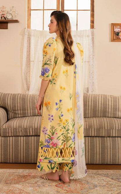Asifa and Nabeel | Meraki Vintage 25 | Sehar (MVL25-03) S Yellow Lawn