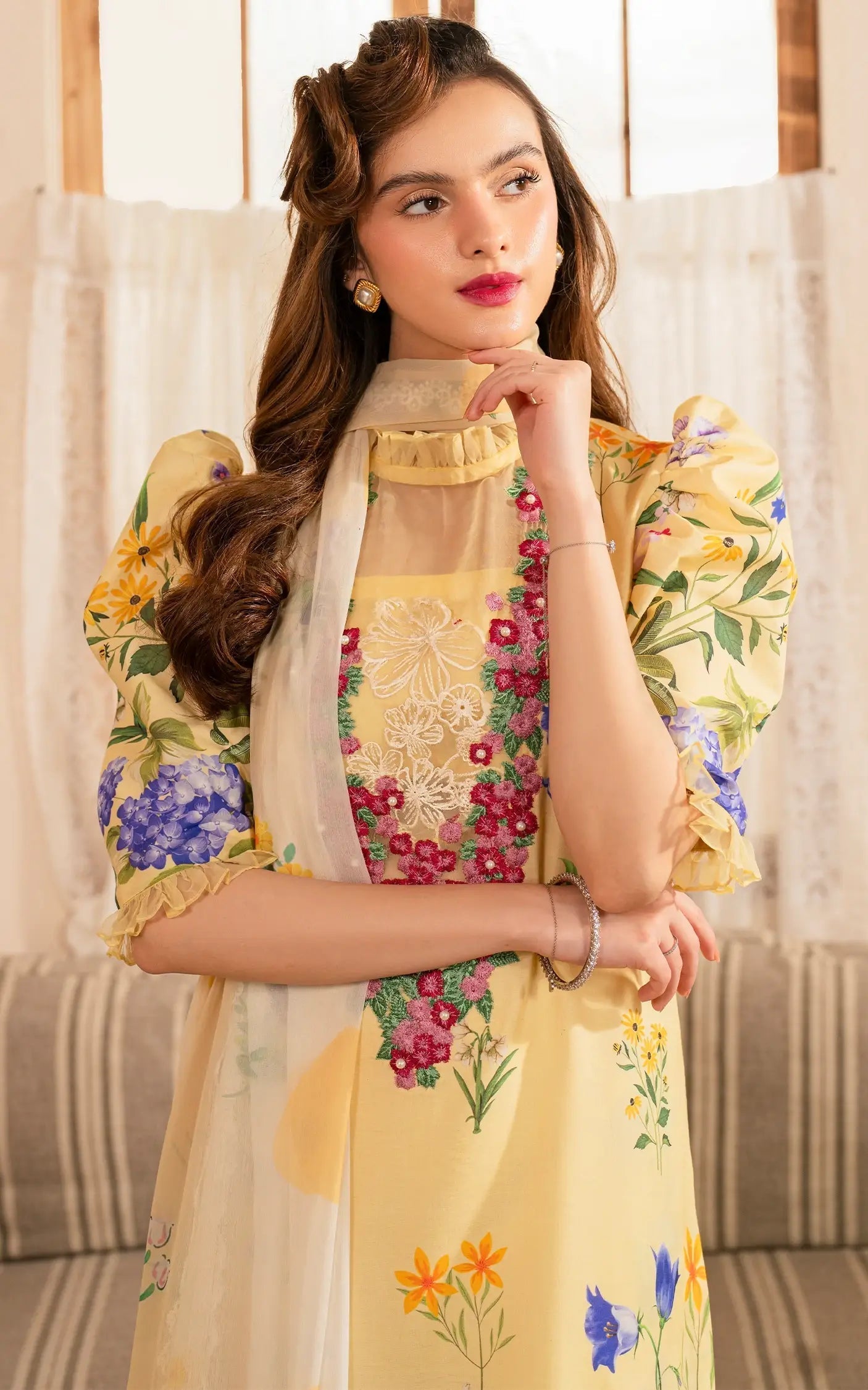 Asifa and Nabeel | Meraki Vintage 25 | Sehar (MVL25-03) M Yellow Lawn