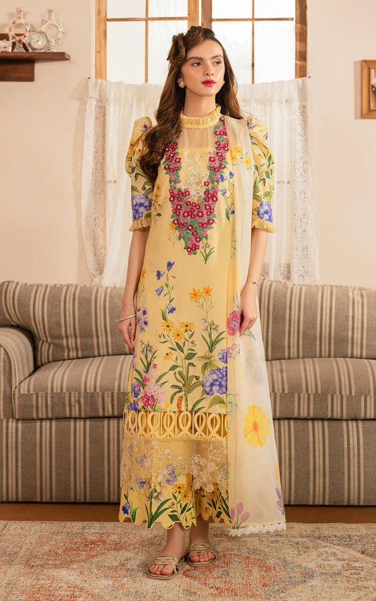 Asifa and Nabeel | Meraki Vintage 25 | Sehar (MVL25-03) XS Yellow Lawn