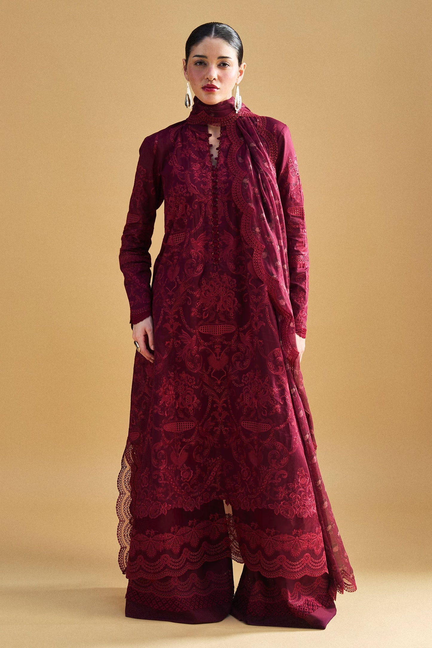 Zara Shahjahan | Satori 25 | Sei-9A XS Maroon Lawn