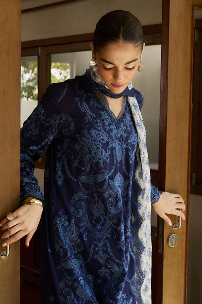 Zara Shahjahan | Satori 25 | Sei-9B M Navy Blue Lawn