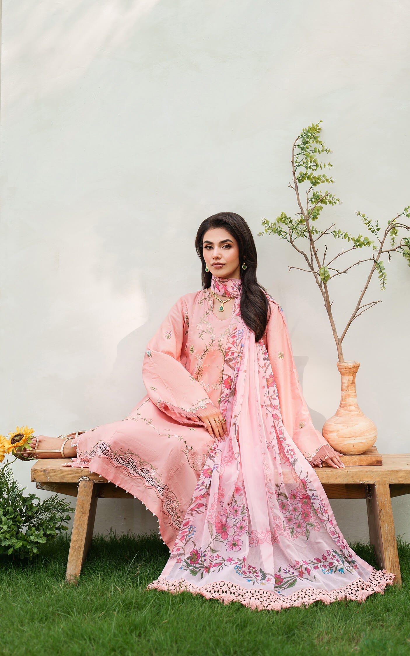 Asifa and Nabeel | Eden Cambric 25 | Serene Blush ECU25-01 - Pakistani Designer Dress - by Asifa and Nabeel - Type : Ladies Clothes - 100% Original at Saira Sultan