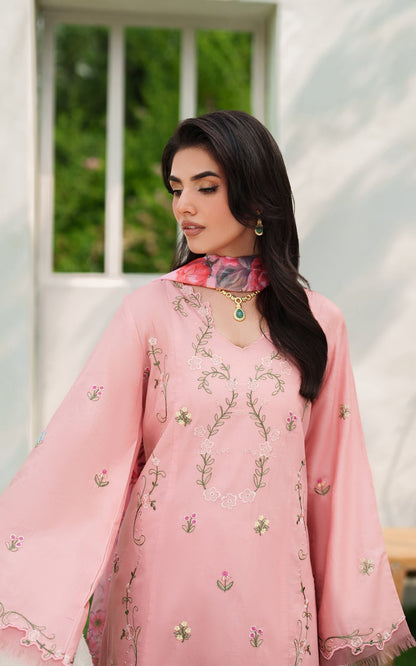 Asifa and Nabeel | Eden Cambric 25 | Serene Blush ECU25-01 - Pakistani Designer Dress - by Asifa and Nabeel - Type : Ladies Clothes - 100% Original at Saira Sultan