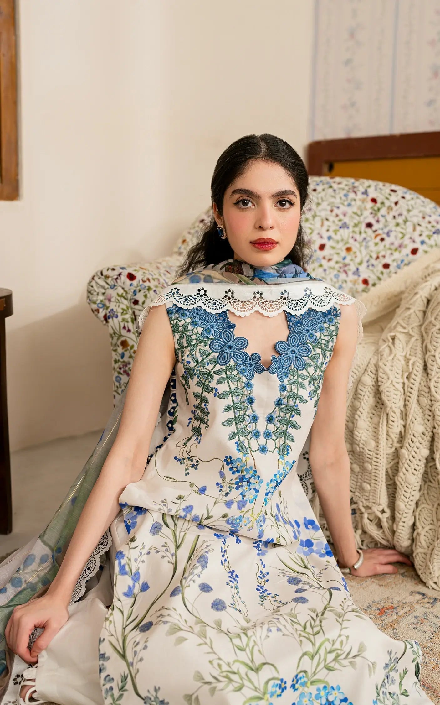 Asifa and Nabeel | Meraki Vintage 25 | Shabnam (MVL25-13) L Off White Lawn